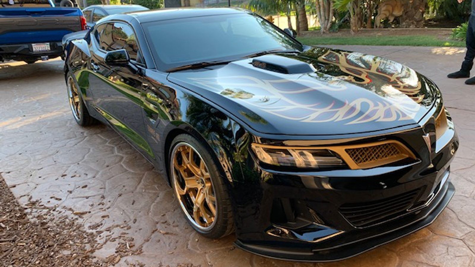 Custom 2017 Pontiac Trans Am Super Duty muscle car with screaming chicken hood scoop